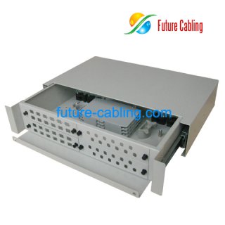 Fiber Optic Patch Panel, 2U, 48 Port, Drawer Type, with Removable Front Panel
