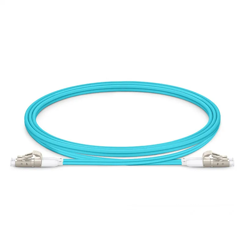 LCUPC-LCUPC Short Boot OM4 MM 50/125um Duplex OFNR Fiber Patch Cable 2.0mm