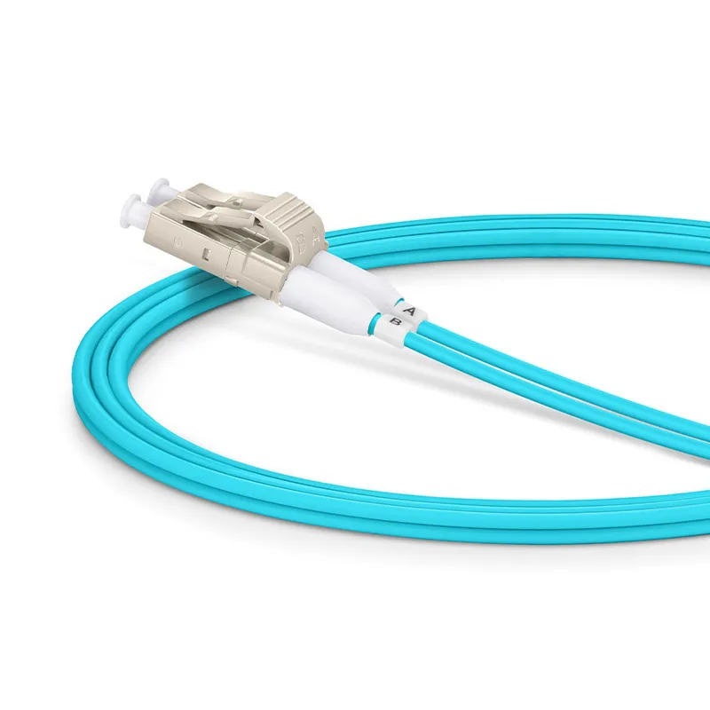 LCUPC-LCUPC Short Boot OM4 MM 50/125um Duplex OFNR Fiber Patch Cable 2.0mm