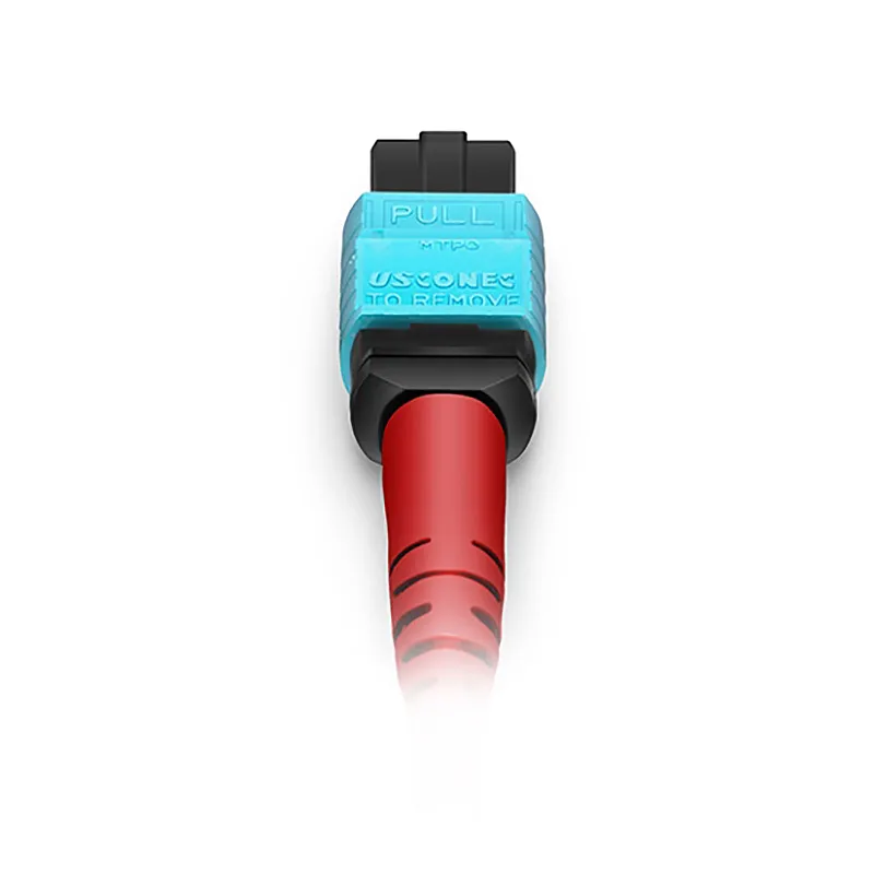 MTP® Breakout Cable, MTP®-24 UPC (Female) to 2 x MTP®-12 UPC (Female), 24 Fibers, Multimode (OM4), Plenum (OFNP), 0.35dB Max, Type A, Magenta