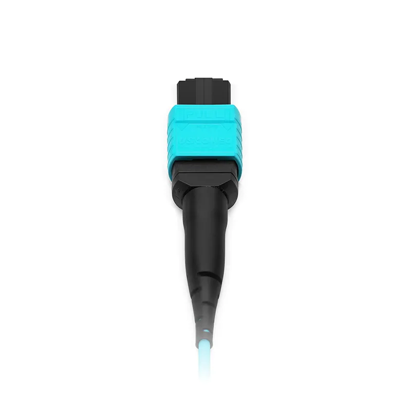 MTP® Trunk Cable, MTP®-12 UPC (Female) to MTP®-12 UPC (Female), 48 Fibers, Multimode (OM3), Plenum (OFNP), 0.20dB Max, Type B, Double Jacket, Aqua