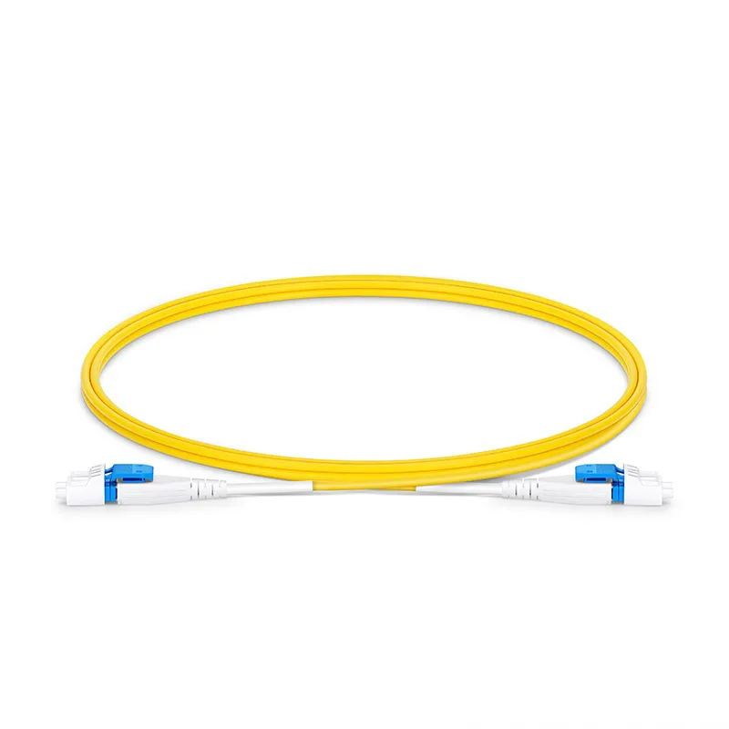 LC UPC to LC UPC Flat Clip Uniboot Duplex OS2 Single Mode Riser (OFNR) 2.0mm BIF Fiber Optic Patch Cable