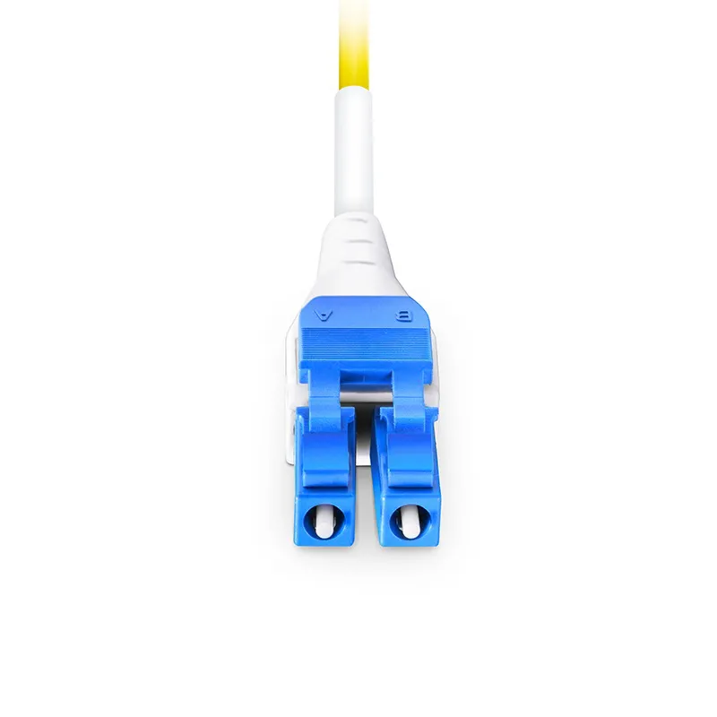 LC UPC to LC UPC Flat Clip Uniboot Duplex OS2 Single Mode Riser (OFNR) 2.0mm BIF Fiber Optic Patch Cable