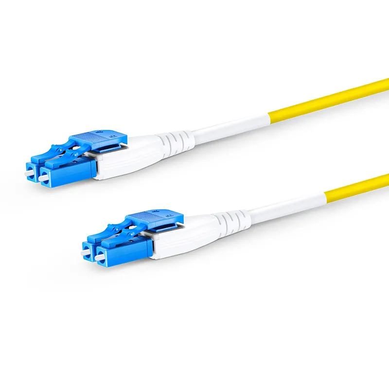 LC UPC to LC UPC Flat Clip Uniboot Duplex OS2 Single Mode Riser (OFNR) 2.0mm BIF Fiber Optic Patch Cable