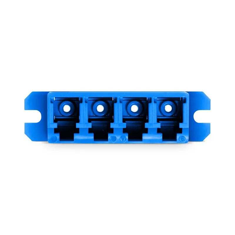 LC/UPC to LC/UPC Quad OS2 Single Mode Plastic Fiber Optic Adapter/Coupler with Flange