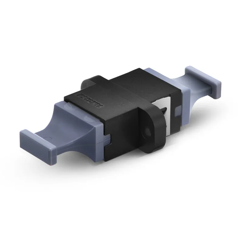 US Conec MTP®/MPO-12 Black Fiber Optic Adapter/Coupler with Flange, Key Up to Down