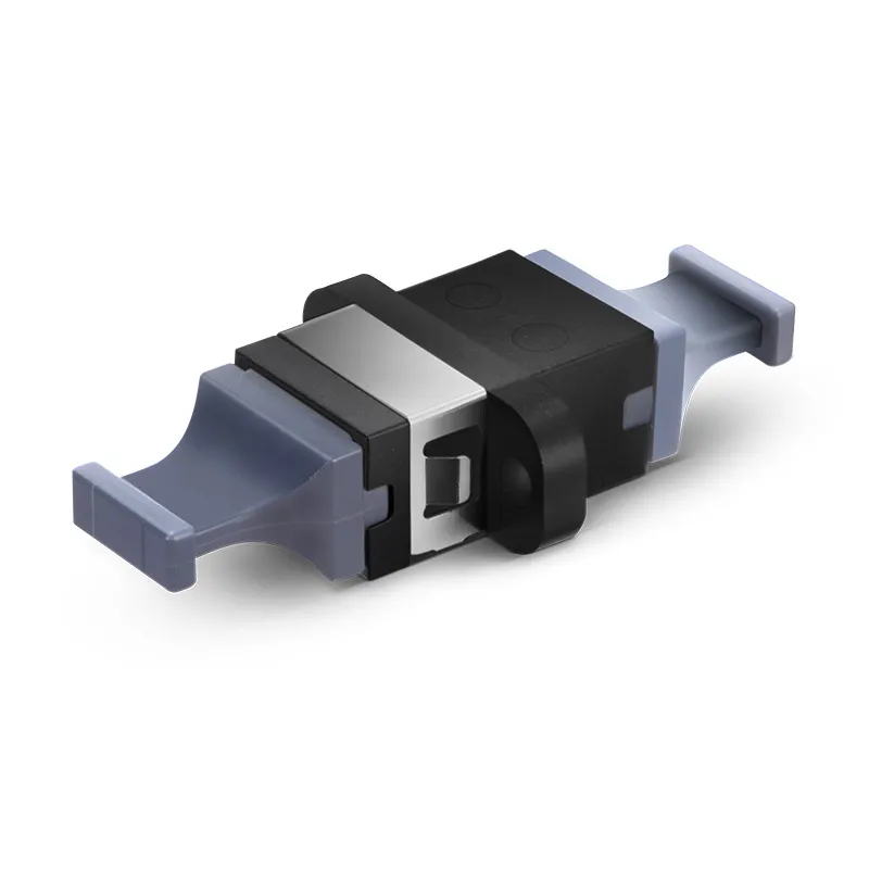 US Conec MTP®/MPO-12 Black Fiber Optic Adapter/Coupler with Flange, Key Up to Down