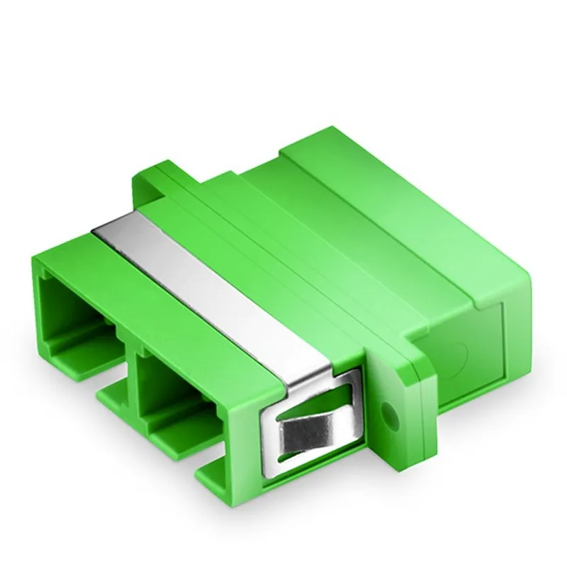 SC/APC to SC/APC Duplex OS2 Single Mode Fiber Optic Adapter/Coupler with Flange