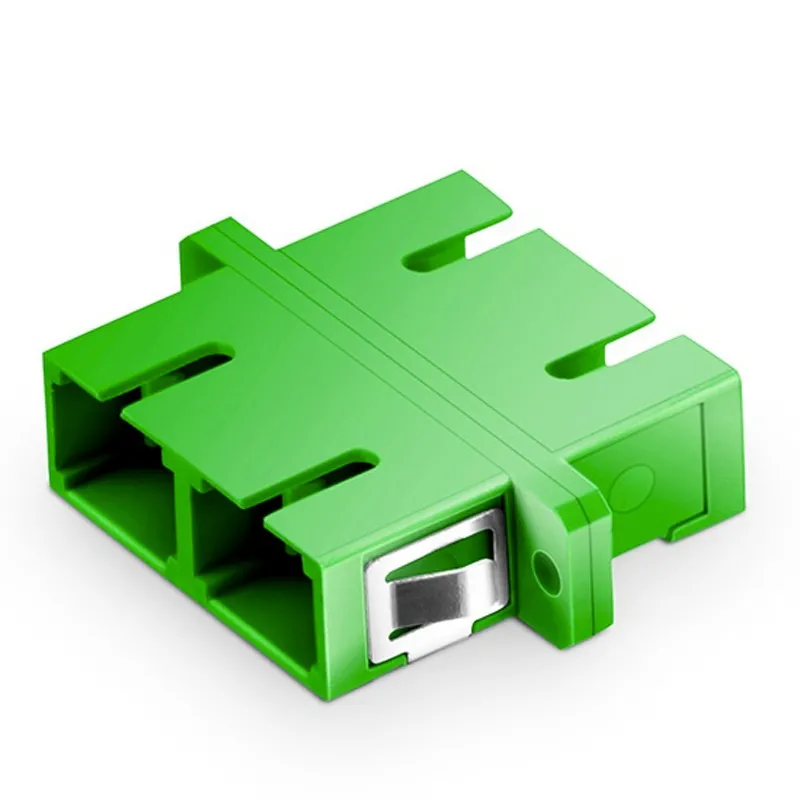 SC/APC to SC/APC Duplex OS2 Single Mode Fiber Optic Adapter/Coupler with Flange