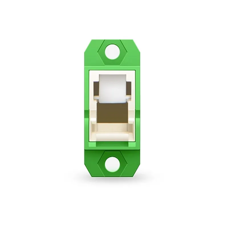 LSH/APC to LSH/APC Simplex OS2 Single Mode Plastic Fiber Optic Adapter/Coupler with Flange