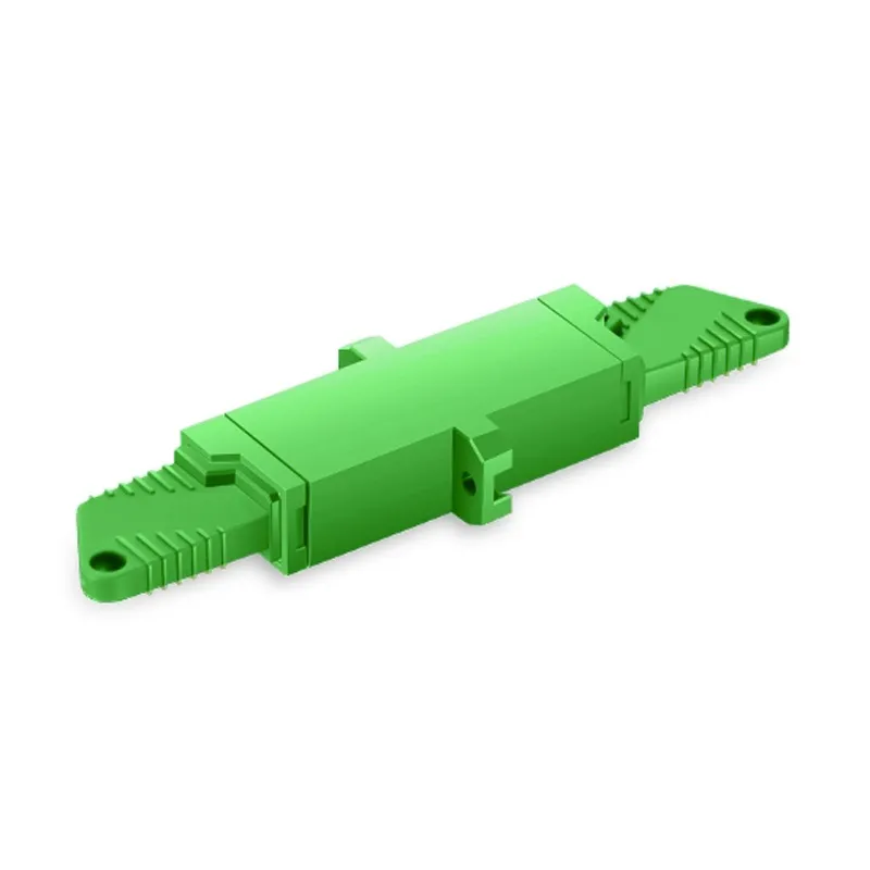 LSH/APC to LSH/APC Simplex OS2 Single Mode Plastic Fiber Optic Adapter/Coupler with Flange